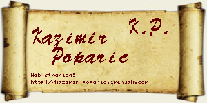 Kazimir Poparić vizit kartica